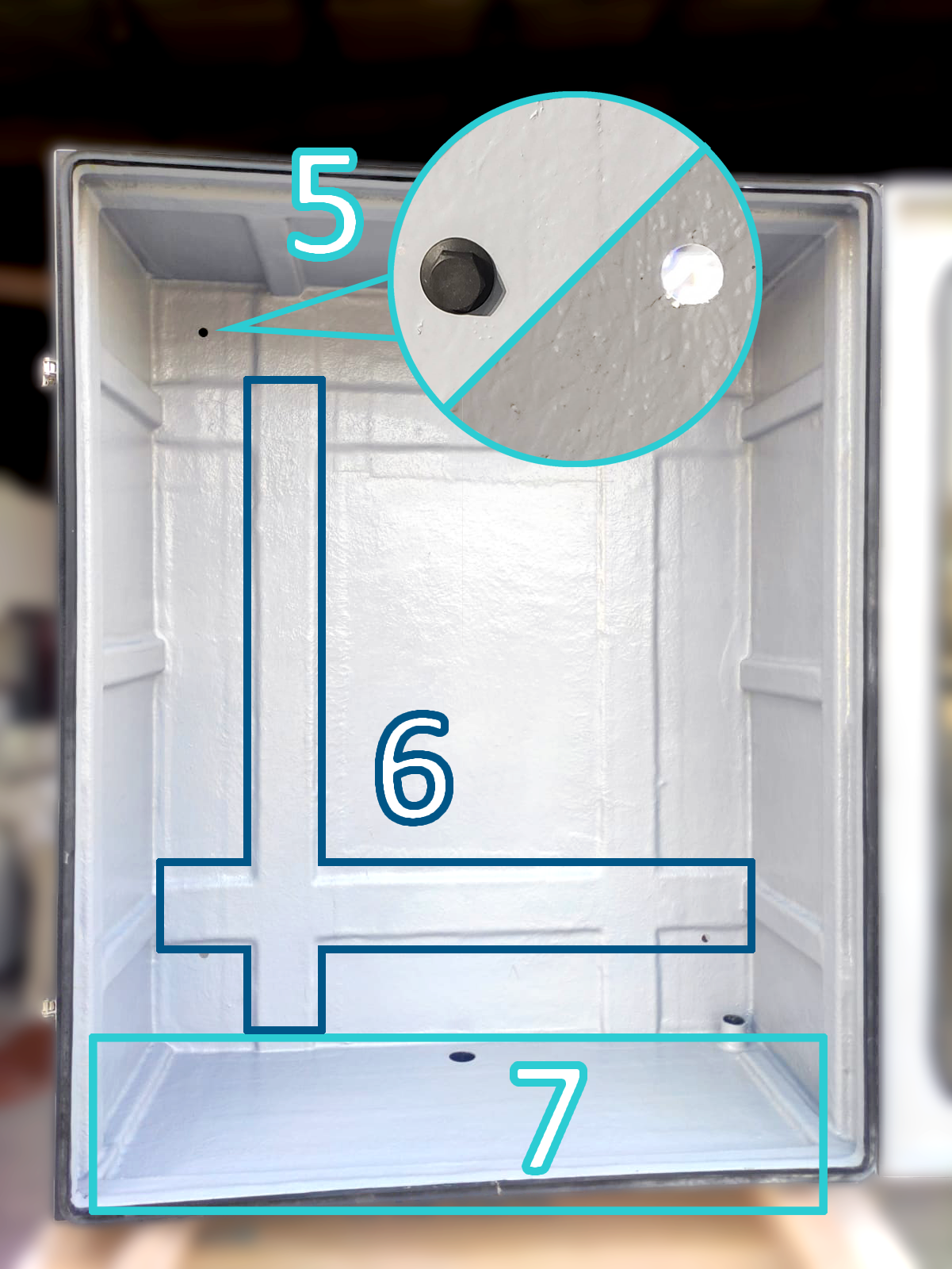 SnS stiffener plates, stiffeners, and drain pan